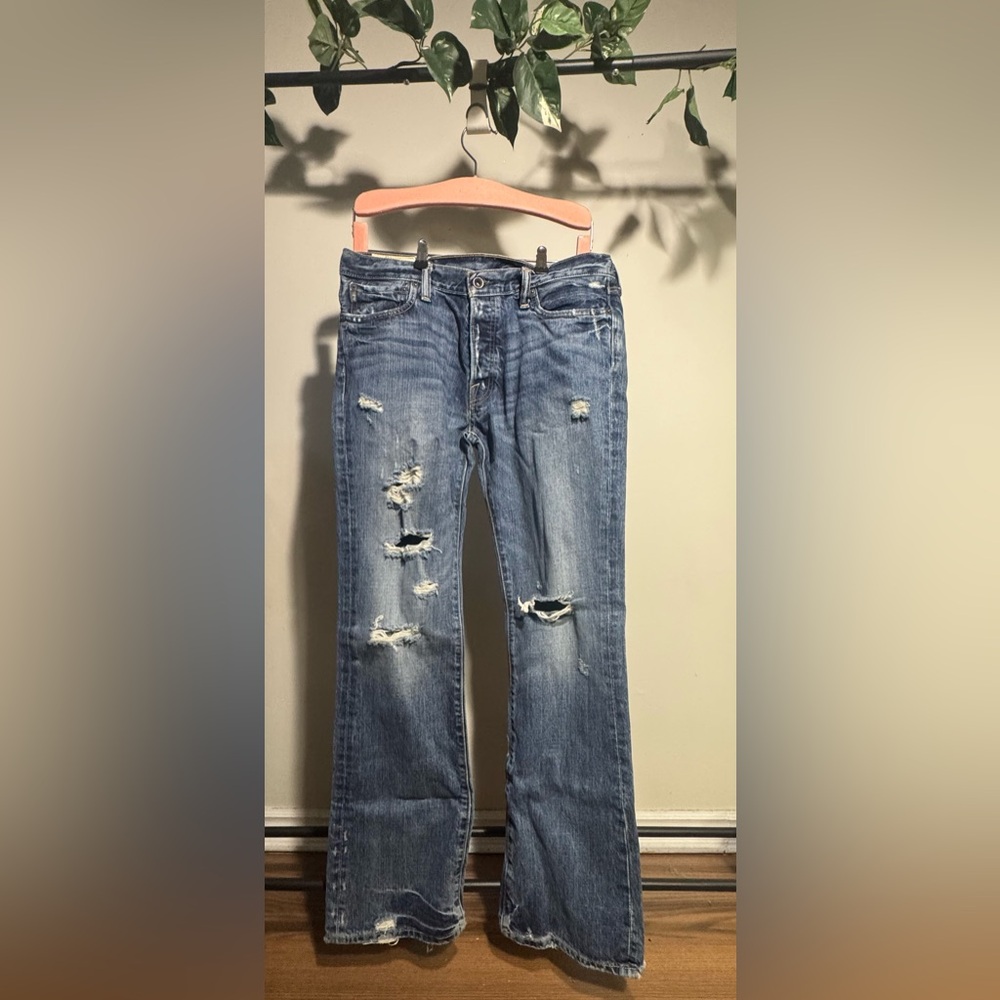 Abercrombie & Fitch Distressed Blue Jeans